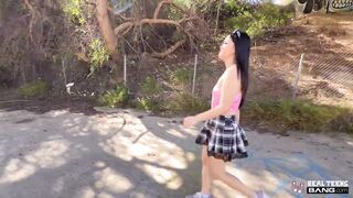 Watch petite Asian Cutie Sakura Lin get doggystyled & cum on public POV - 3 image