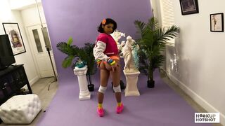 Petite Hazel Heart teases in sexy stockings & pretty nails during steamy photo shoot - 11 image