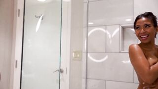 Young Asian girl seduced by lesbian in shower for deep kissing and deep pussy licking - 2 image
