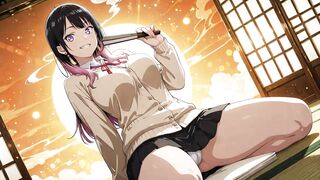 Akane Banashi gets her uncensored hentai cartoon game and cosplay game in action! - 1 image