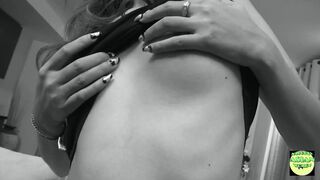 Watch this skinny Asian babe pleasure herself with a sex toy & then take a hard pounding from her man - 1 image