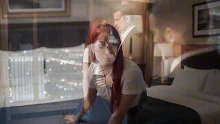 Curvy teen Asian babe gets her tight pussy drilled by a massive cock in room service - 1 image