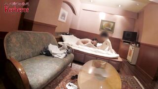 Watch this hot Japanese babe in high heels and lingerie take on two cocks like a pro! - 7 image