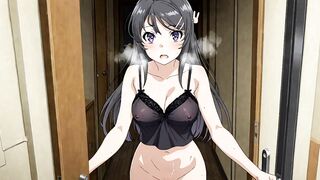 Mai Sakurajima's naughty fantasy: Rascal gets naughty with Santa Claus in uncensored Hentai - Japanese Asian Magazines Anime Cartoon - 5 image