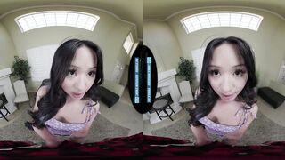 Watch as Asian Cuties Husband's Cock is too Small to Fit Her Massive Tits in POV VR - 3 image