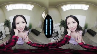 Watch as Asian Cuties Husband's Cock is too Small to Fit Her Massive Tits in POV VR - 4 image