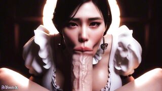 Get ready to gag on this ASIAN maid's POV blowjob with her juicy tits in 3D! - 2 image