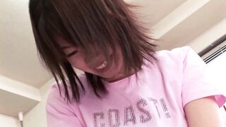Rika Kitano, the short-haired Asian babe, gets down and dirty with her man's stiffy - 2 image