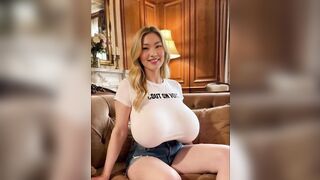 Naive Asian chick Chanoneliness takes the old man's huge cock in her mouth & gets a mouthful of cum