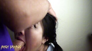 Cute Asian amateur takes a deep throat and facial from daddy POV-style - 13 image