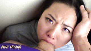 Cute Asian amateur takes a deep throat and facial from daddy POV-style - 6 image