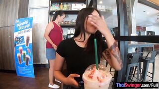 Starbucks coffee date with gorgeous big ass Asian teen girlfriend - 2 image