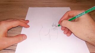 Drawing a beutiful female ass - 10 image