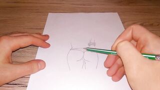 Drawing a beutiful female ass - 13 image