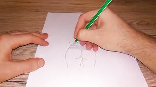 Drawing a beutiful female ass - 14 image