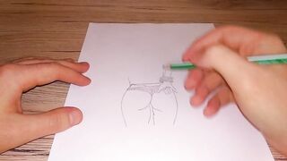 Drawing a beutiful female ass - 15 image