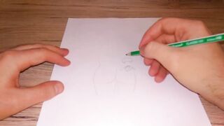 Drawing a beutiful female ass - 7 image