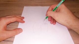Drawing a beutiful female ass - 8 image