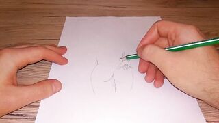 Drawing a beutiful female ass - 9 image