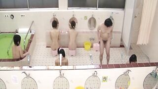 Japanese babes take a shower and get fingered by a pervert guy - 6 image