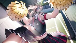 Hot Anime Cheerleader Motivating You Transparent Cloth (with pussy masturbation ASMR sound!) - 3 image