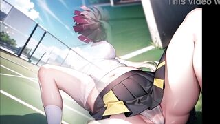 Hot Anime Cheerleader Motivating You Transparent Cloth (with pussy masturbation ASMR sound!) - 4 image