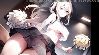 Hot Anime Cheerleader Motivating You Transparent Cloth (with pussy masturbation ASMR sound!) - 6 image