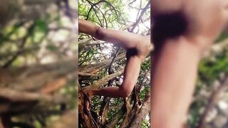 Desi Sexy Girl Naked fun on the tree and Micro Bikini dress in Jungle - 11 image
