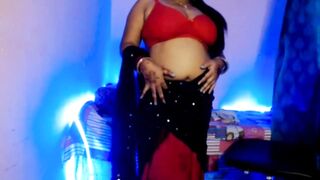 Desi Bhabhi slowly removes her clothes, exposes her sexy boobs and does self sex and does hot pussy fingering. - 3 image