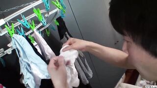 Japanese panties thief caught by freshly showered gyaru - 3 image