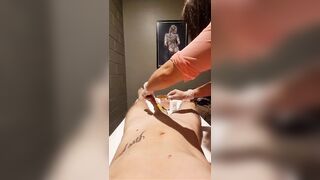 Wax Therapist Massage And Teasing My Cock Gets Me Hard - 11 image
