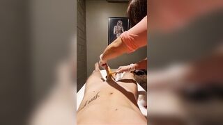 Wax Therapist Massage And Teasing My Cock Gets Me Hard - 12 image